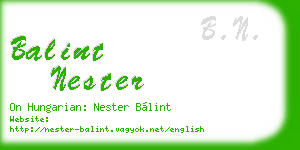 balint nester business card